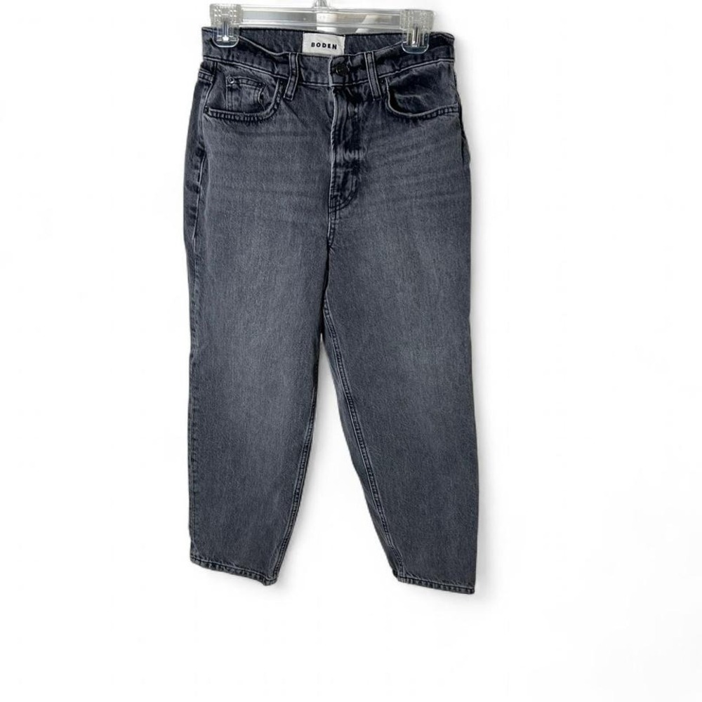 Boden High Rise Tapered Leg Washed Black Denim Jeans W27x20 cropped